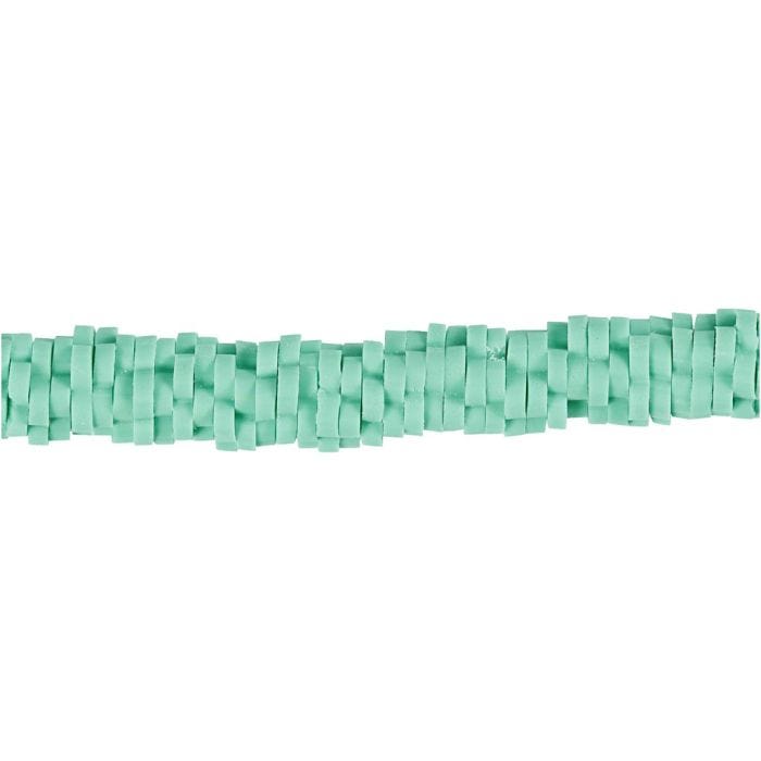 Lerperle, diam. 5-6 mm, hulstr. 2 mm, grøn, 145 stk./ 1 pk.