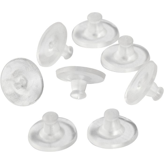 Lås til ørestik, diam. 10 mm, transparent, 10 par/ 1 pk.