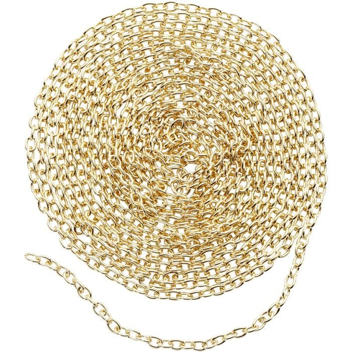 Kæde, B: 2 mm, forgyldt, 20 m/ 1 pk.
