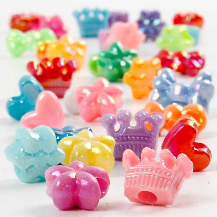 Figurperler, diam. 10 mm, hulstr. 3 mm, 65 g, 125 ml/ 1 pk.