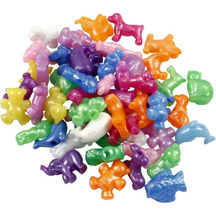 Figurperler, str. 25 mm, hulstr. 4 mm, 125 ml/ 1 pk.