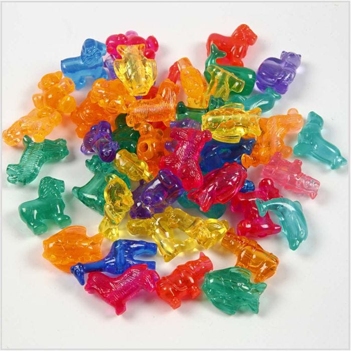 Figurperler, str. 25 mm, hulstr. 4 mm, 125 ml/ 1 pk.