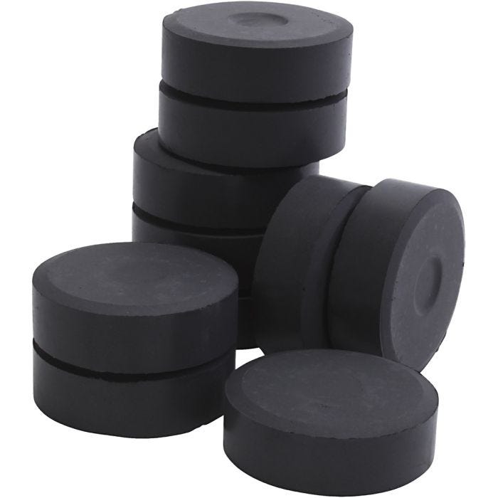 Temperablokke, diam. 44 mm, sort, 10 stk./ 1 pk.