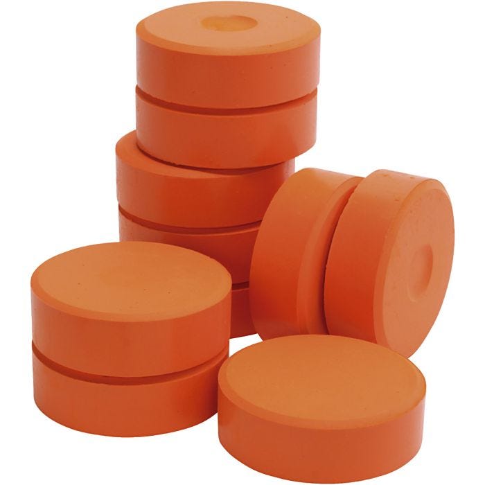 Temperablokke, H: 19 mm, diam. 57 mm, orange, 10 stk./ 1 pk.