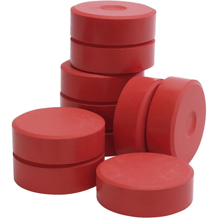 Temperablokke, H: 19 mm, diam. 57 mm, rød, 10 stk./ 1 pk.