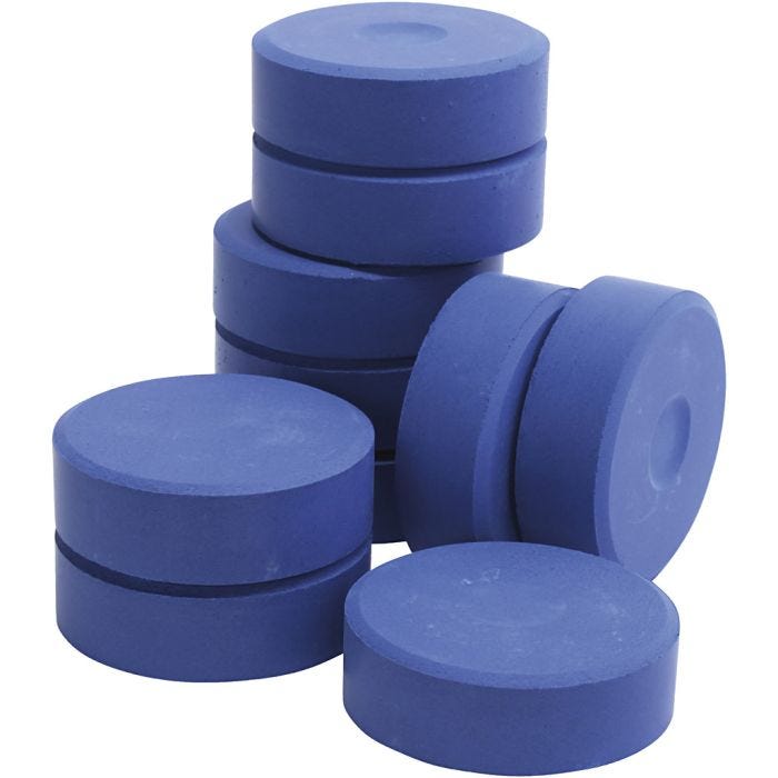 Temperablokke, H: 19 mm, diam. 57 mm, blå, 10 stk./ 1 pk.