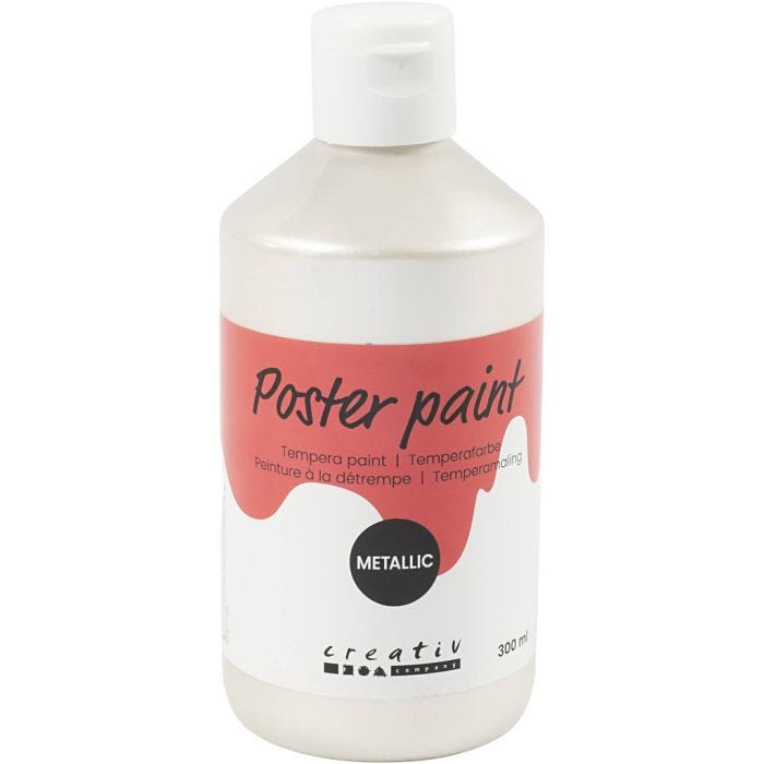 Temperamaling Metallic, hvid, 300 ml/ 1 pk.