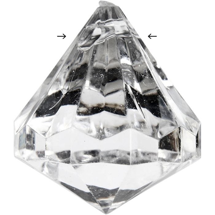Prisme, str. 27x30 mm, hulstr. 2,5 mm, blank transparent, 8 stk./ 1 pk.