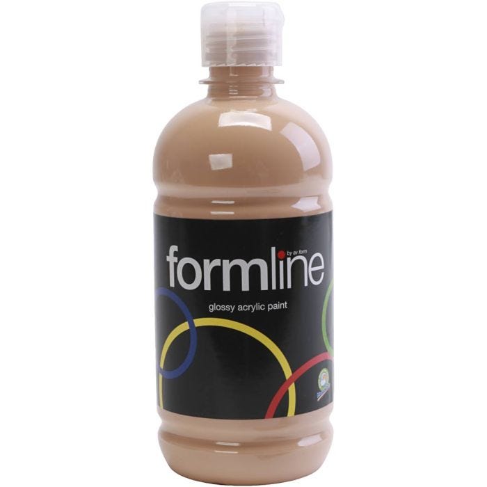 Akrylmaling, blank, beige, 500 ml/ 1 fl.