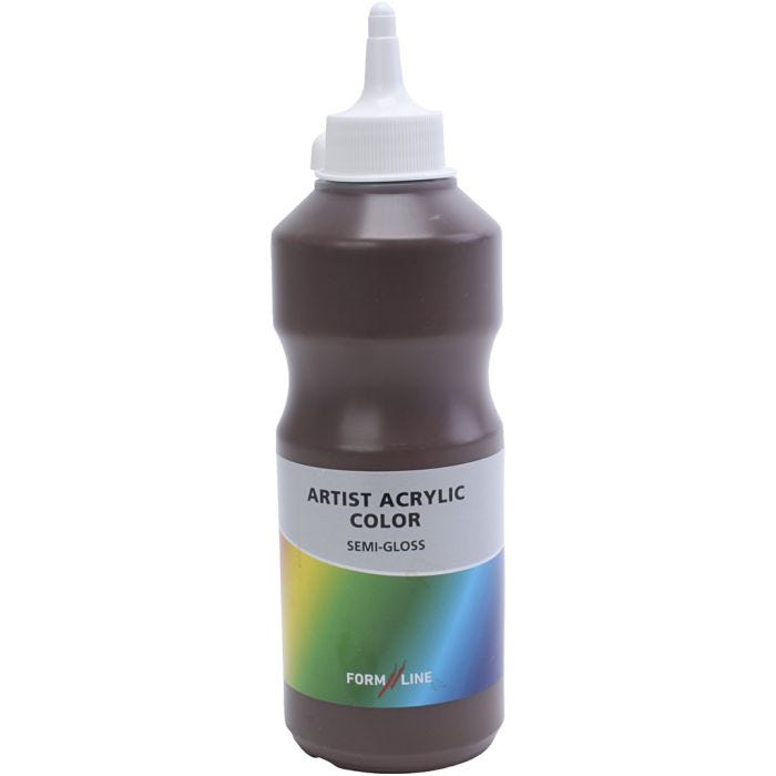 formline kunstneracryl, mørk brun, 500 ml/ 1 fl.