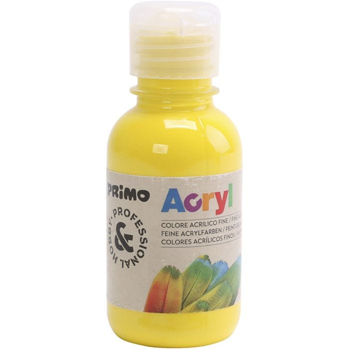 Hobbymaling mat, primær gul, 125 ml/ 1 fl.