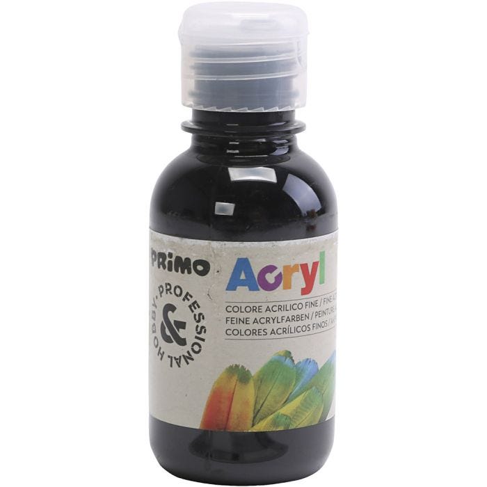 Hobbymaling mat, sort, 125 ml/ 1 fl.