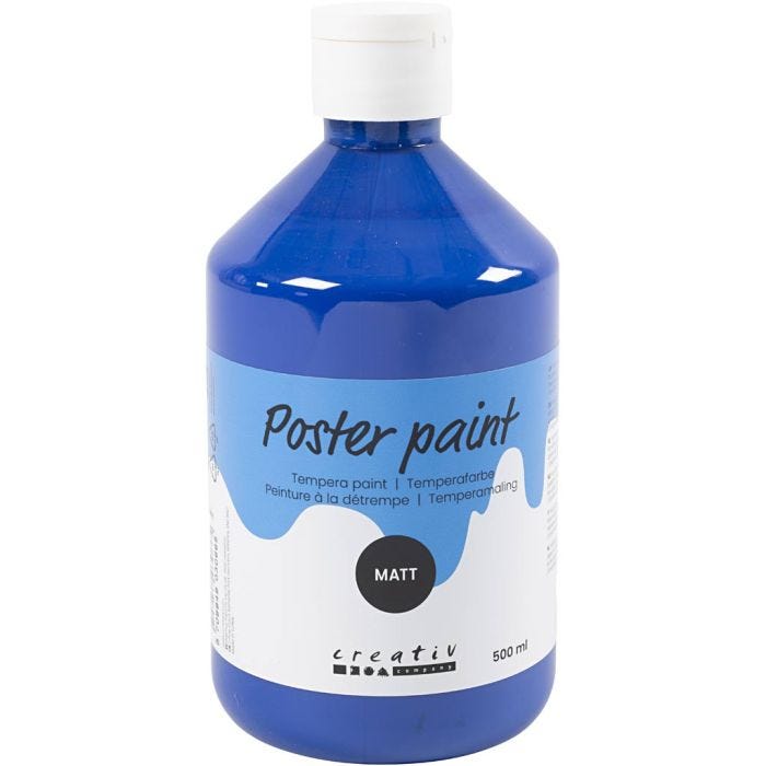 Temperamaling Mat, mørk blå, 500 ml/ 1 fl.