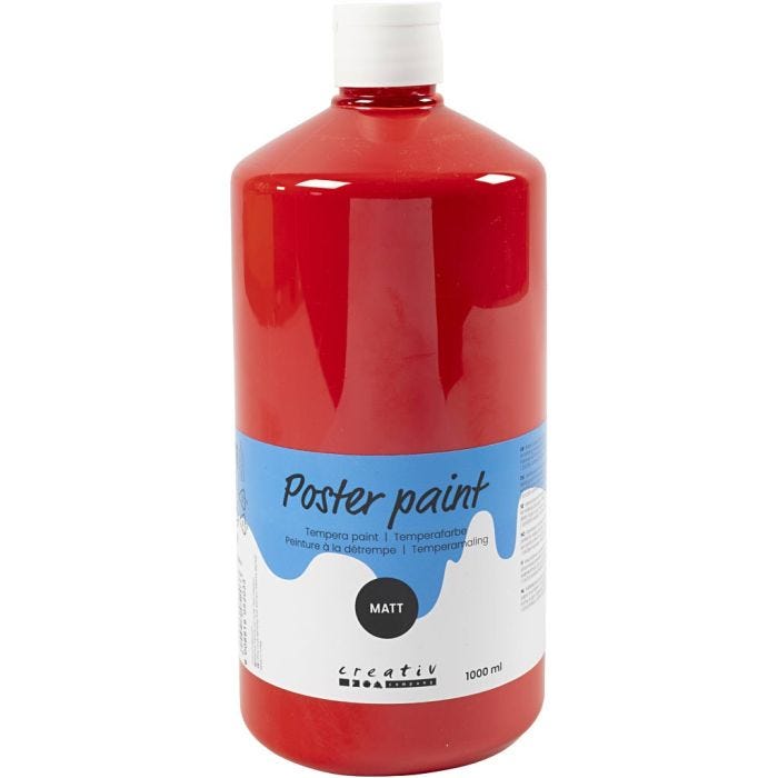 Temperamaling Mat, rød, 1000 ml/ 1 fl.
