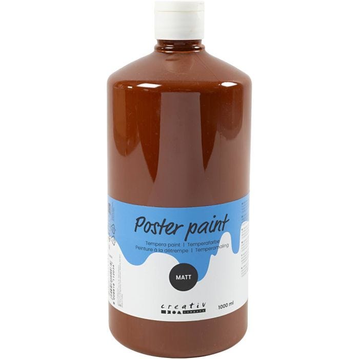 Temperamaling Mat, brun, 1000 ml/ 1 fl.