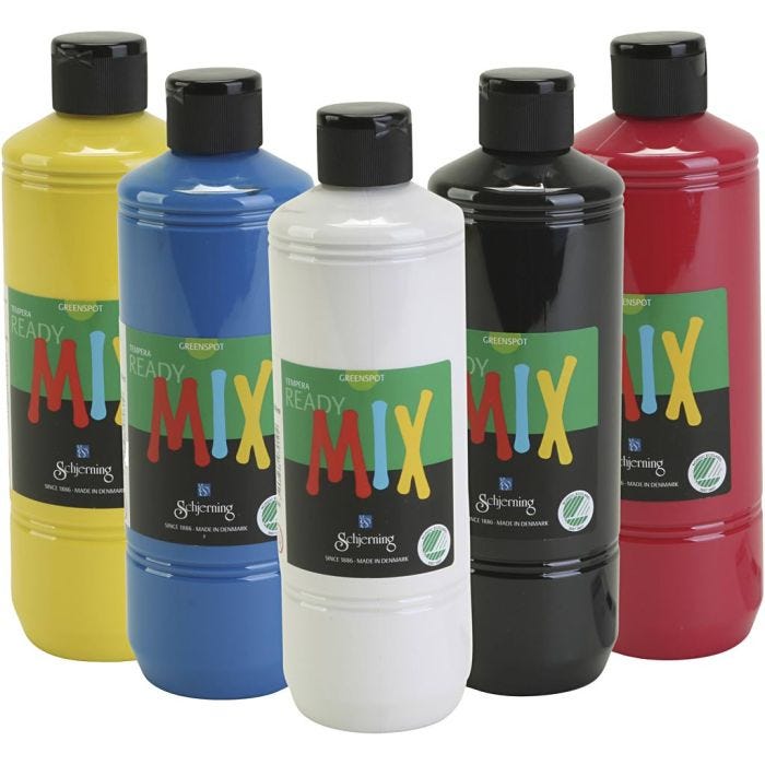 Greenspot Ready Mix, mat, ass. farver, 5x500 ml/ 1 pk.