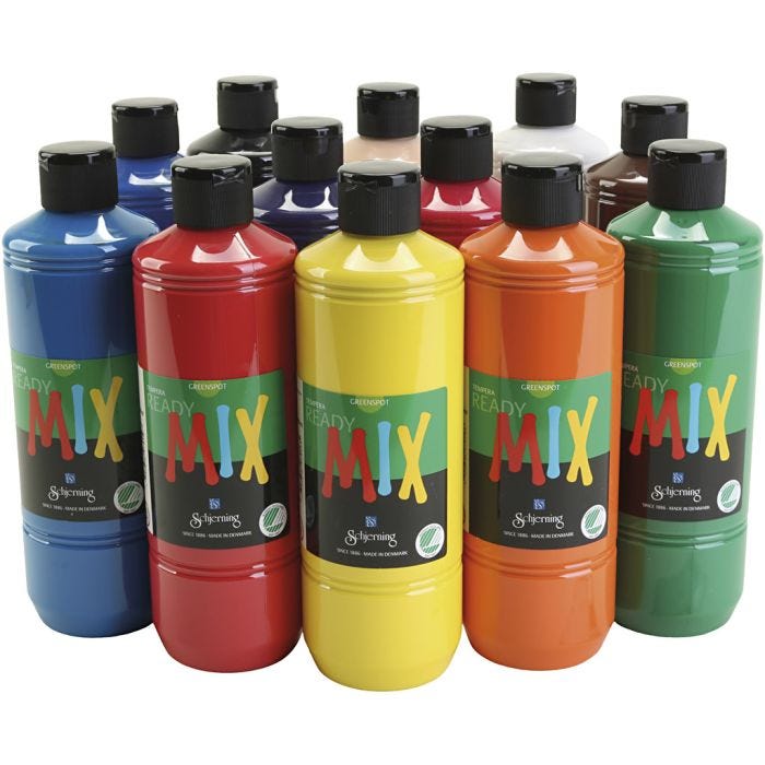 Greenspot Ready Mix, mat, ass. farver, 12x500 ml/ 1 pk.