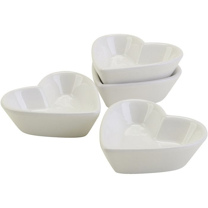 Hjerteformede skåle, diam. 8 cm, 12 stk./ 1 pk.