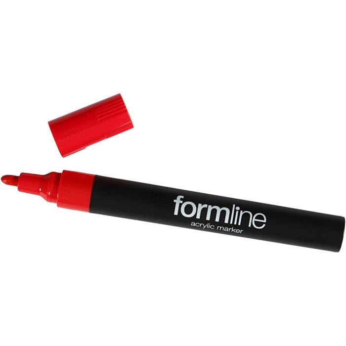 formline Akrylmarker, 2.5 mm, rød, 1 stk.