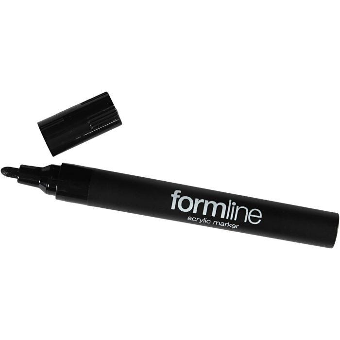 formline Akrylmarker, 2.5 mm, sort, 1 stk.