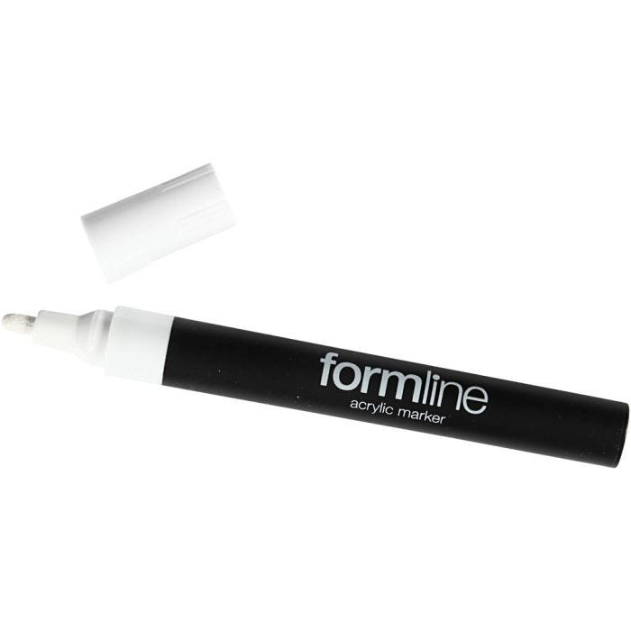 formline Akrylmarker, 2.5 mm, hvid, 1 stk.