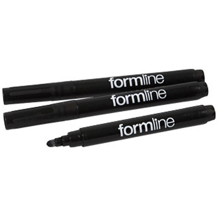 formline Tekstilmarker, streg 4-5 mm, sort, 3 stk./ 1 pk.