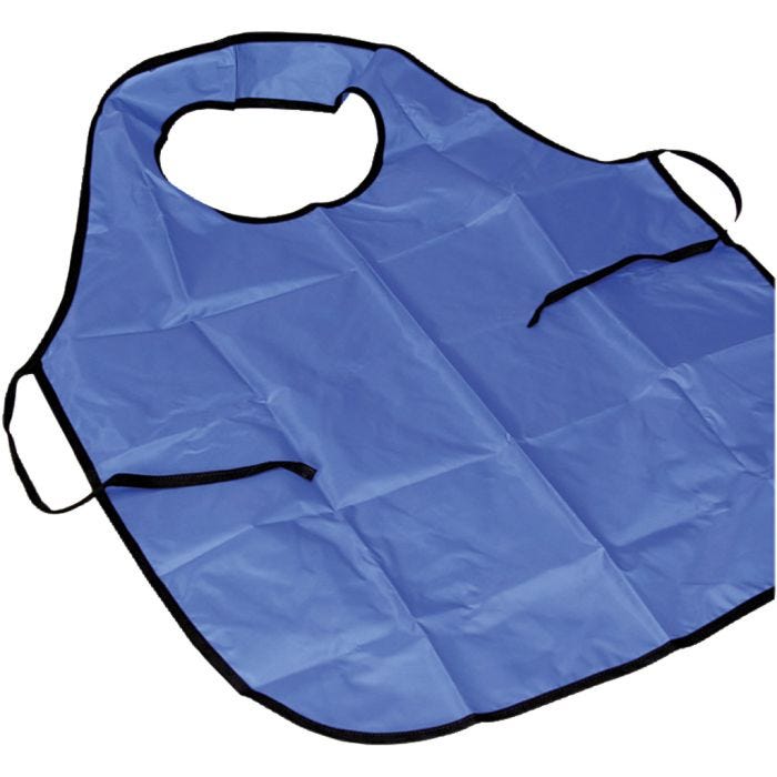 Forklæde med krave, 100 cm, M-XL cm, blå, 1 stk.