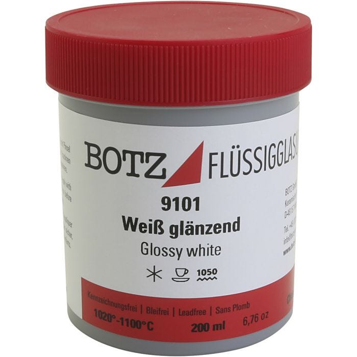 Glasur til ler, hvid, 200 ml/ 1 ds.
