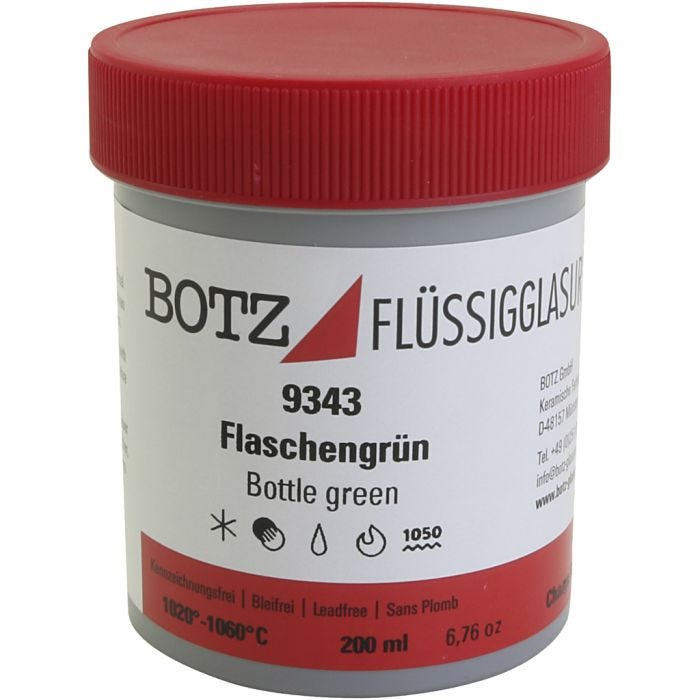 Glasur til ler, grøn, 200 ml/ 1 ds.