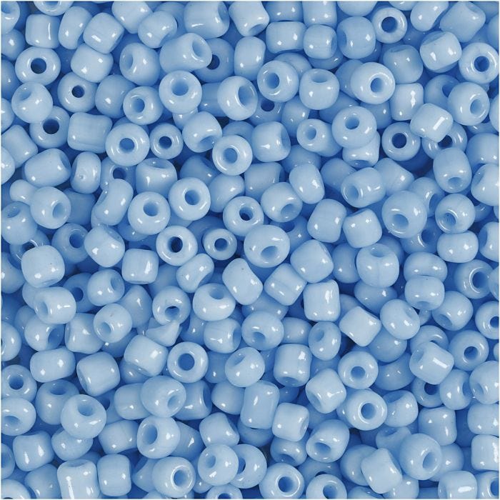 Rocaiperler, diam. 3 mm, str. 8/0, hulstr. 0,6-1,0 mm, turkis, 25 g/ 1 pk.