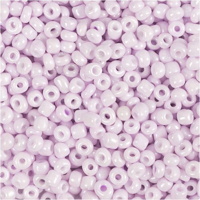 Rocaiperler, diam. 3 mm, str. 8/0, hulstr. 0,6-1,0 mm, soft rosa, 25 g/ 1 pk.