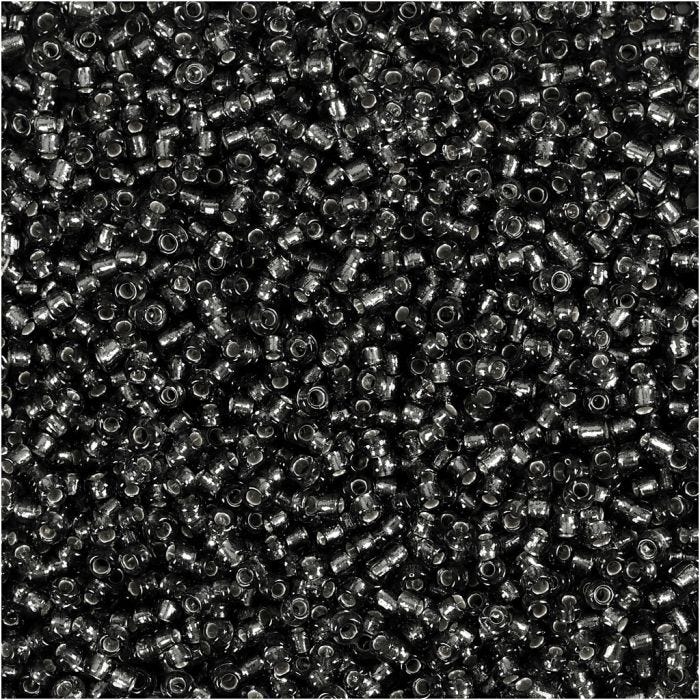 Rocaiperler, diam. 1,7 mm, str. 15/0, hulstr. 0,5-0,8 mm, grågrøn, 500 g/ 1 ps.