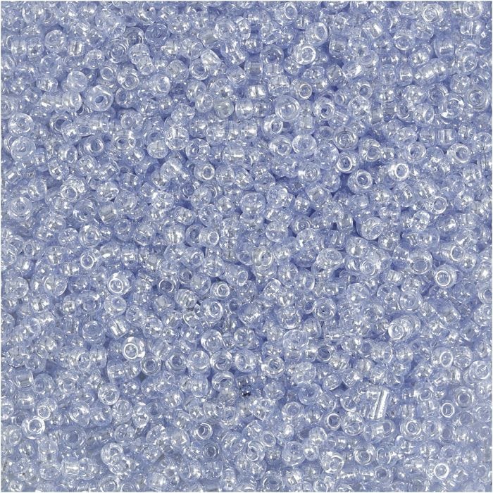 Rocaiperler, diam. 1,7 mm, str. 15/0, hulstr. 0,5-0,8 mm, lyseblå, 25 g/ 1 pk.