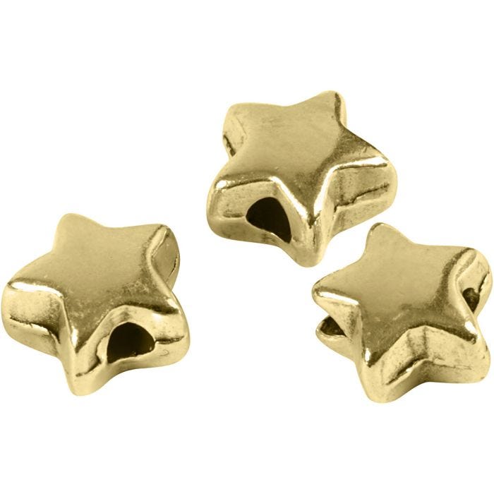 Ledperle, 5,5x5,5 mm, 1 mm, forgyldt, 3stk./ 1 pk.
