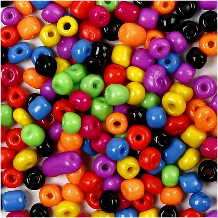Rocaiperler, diam. 5 mm, str. 4/0, hulstr. 1,2 mm, blå, 500 g/ 1 pk.