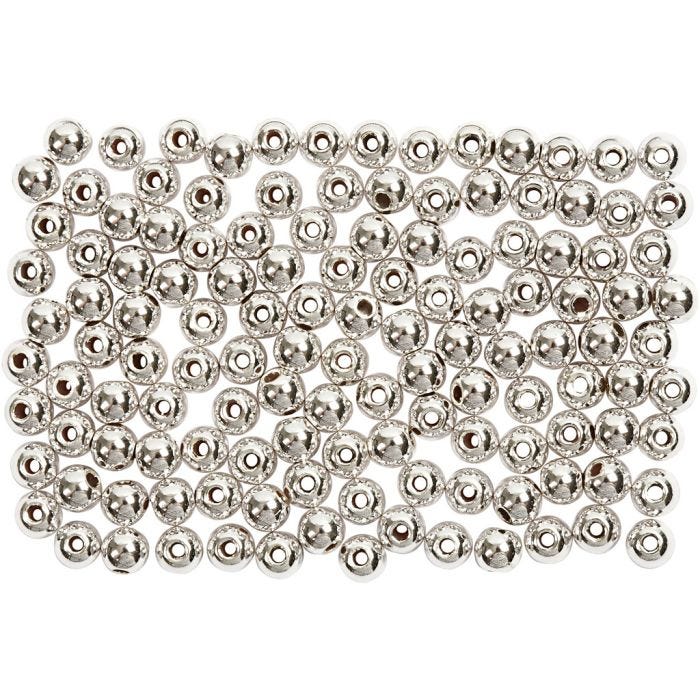 Voksperler, diam. 3 mm, hulstr. 0,7 mm, sølv, 150 stk./ 1 pk.
