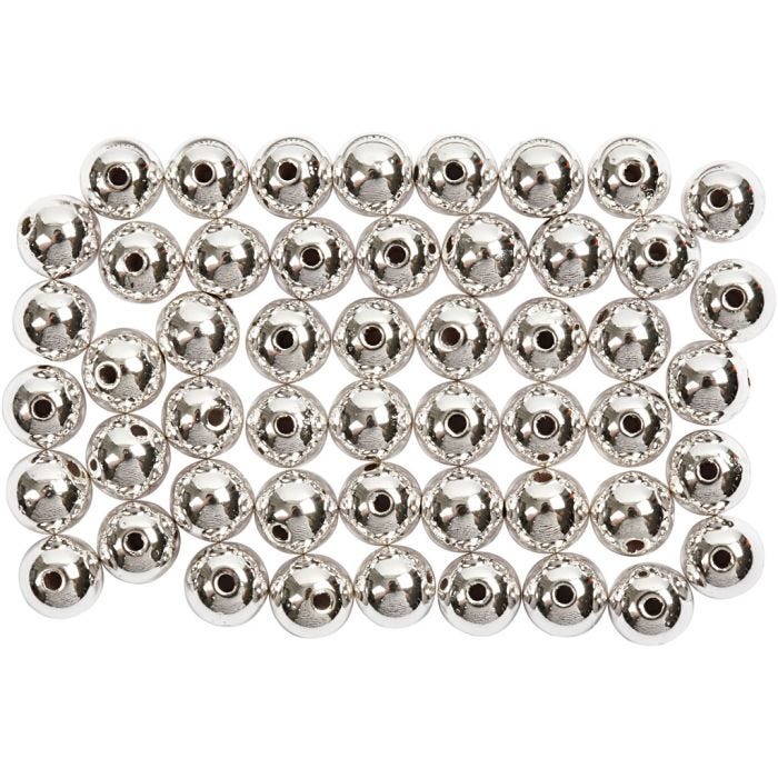 Voksperler, diam. 5 mm, hulstr. 0,7 mm, sølv, 100 stk./ 1 pk.