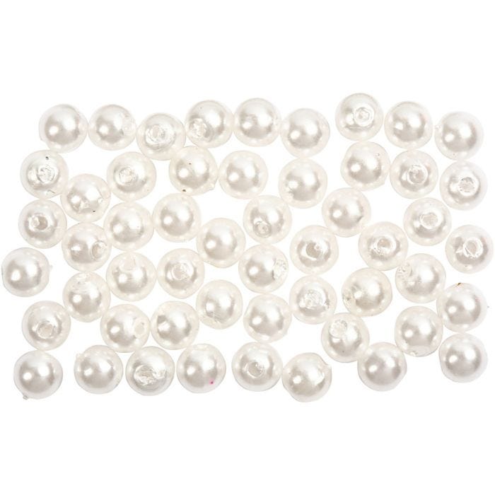 Voksperler, diam. 5 mm, hulstr. 0,7 mm, perlemor, 100 stk./ 1 pk.