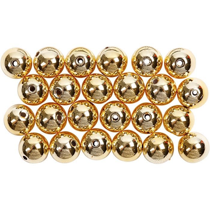 Voksperler, diam. 8 mm, hulstr. 1 mm, guld, 50 stk./ 1 pk.