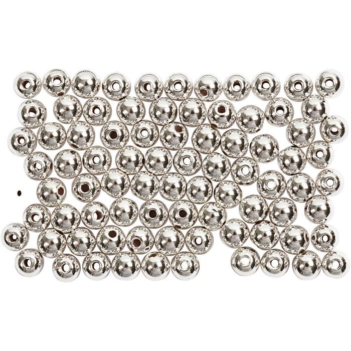 Voksperler, diam. 4 mm, hulstr. 0,7 mm, sølv, 150 stk./ 1 pk.