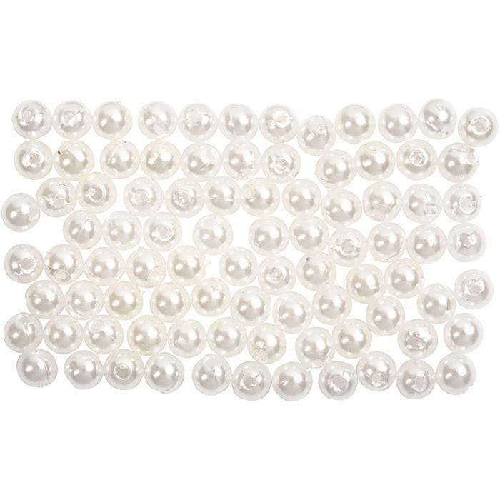 Voksperler, diam. 4 mm, hulstr. 0,7 mm, perlemor, 150 stk./ 1 pk.