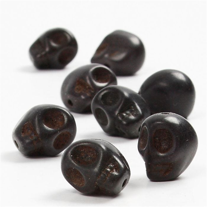 Howlite, diam. 12 mm, hulstr. 1,5 mm, sort, 32 stk./ 1 pk.