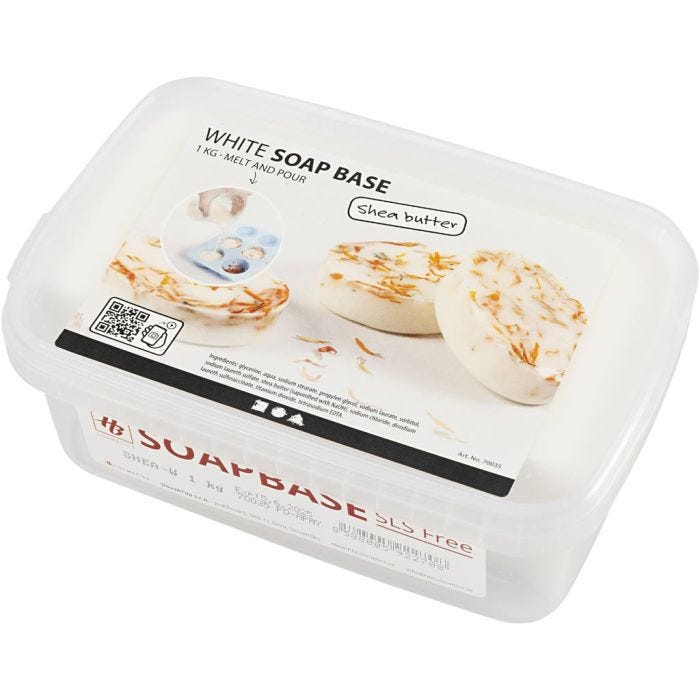 Sæbemasse med shea, hvid, 1 kg