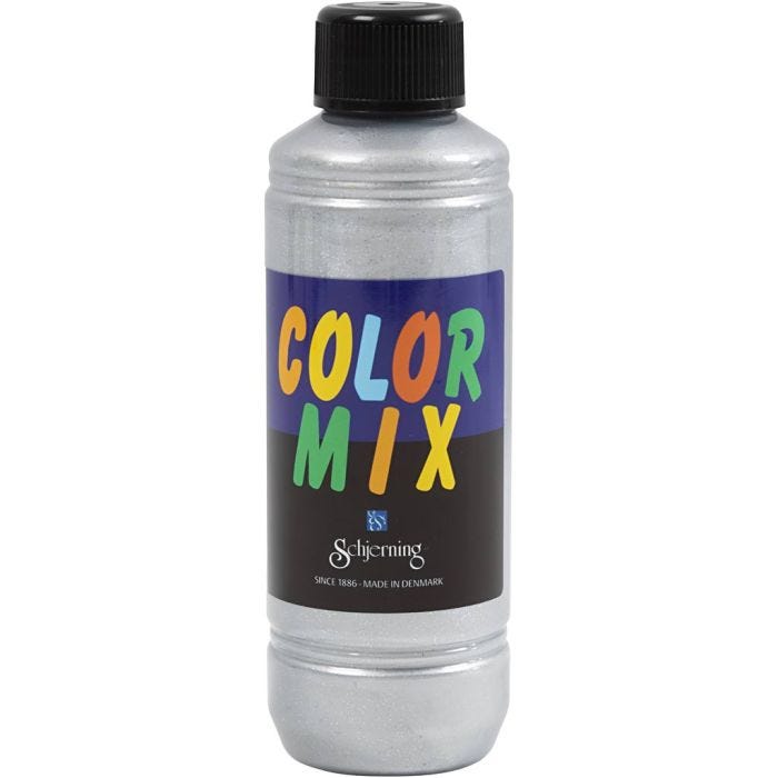 Glittermaling, sølv, 250 ml/ 1 fl.