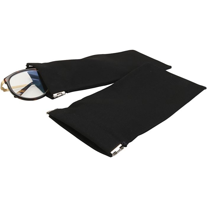 Brilleetuier med smækbøjle, L: 19 cm, B: 8,5 cm, sort, 20 stk./ 1 pk.