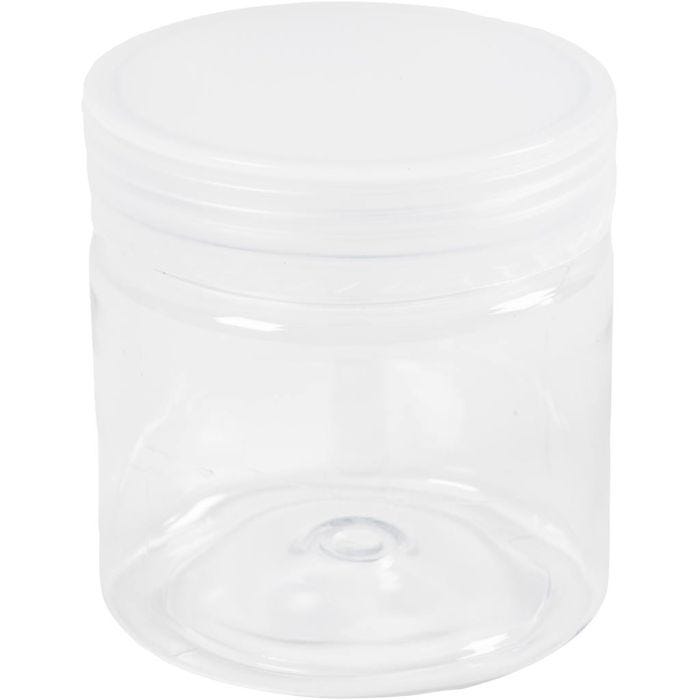 Plastdåser til opbevaring, H: 7 cm, diam. 6,5 cm, 180 ml, 10 stk./ 1 pk.