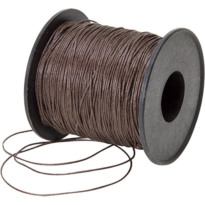 Bomuldssnøre, diam. 0.8 mm, brun, 100 m/ 1 rl.