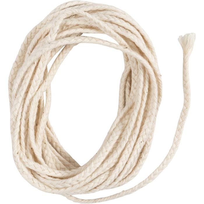 Væge, Passer til dyppelys (diam. 22-30 mm) og støbelys (diam. 60-80 mm), 100 g, 3 m/ 1 pk.
