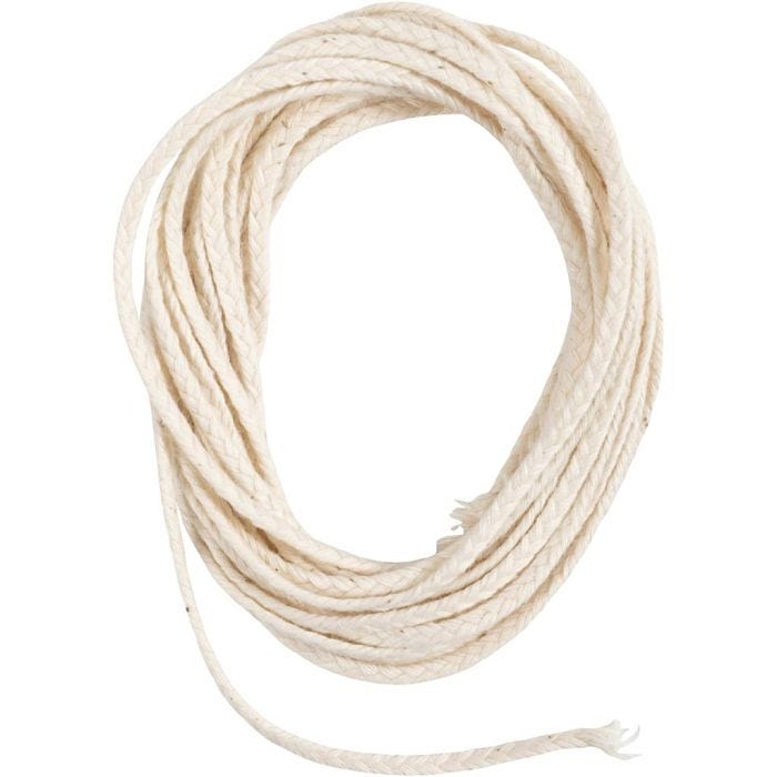 Væge, Passer til dyppelys (diam. 30 mm) og støbelys (diam. 80-100 mm) , B: 2 mm, 100 g, 3 m/ 1 pk.