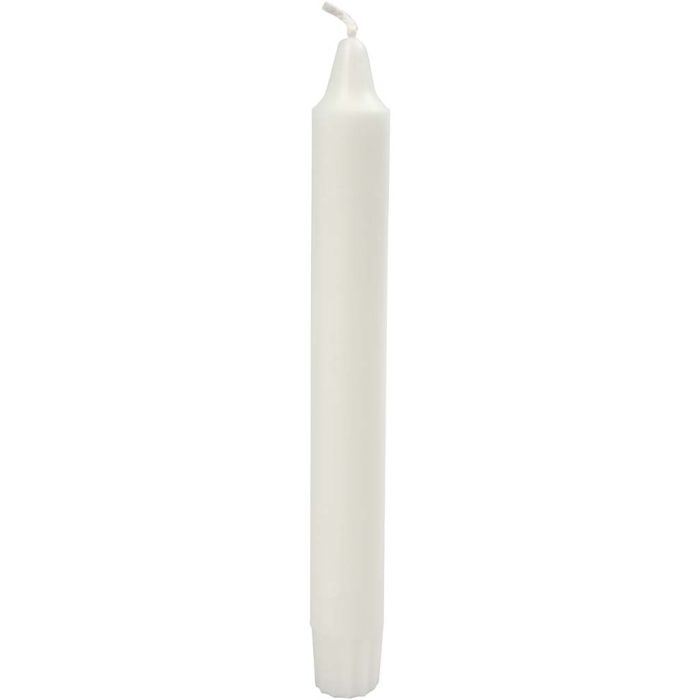 Kronelys, H: 20 cm, diam. 23 mm, hvid, 30 stk./ 1 pk.
